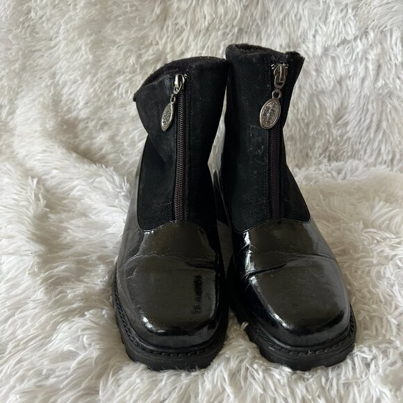 London Fog Zip Up Boots Womens 7.5 Black Weather Resistant - Picture 2 of 5